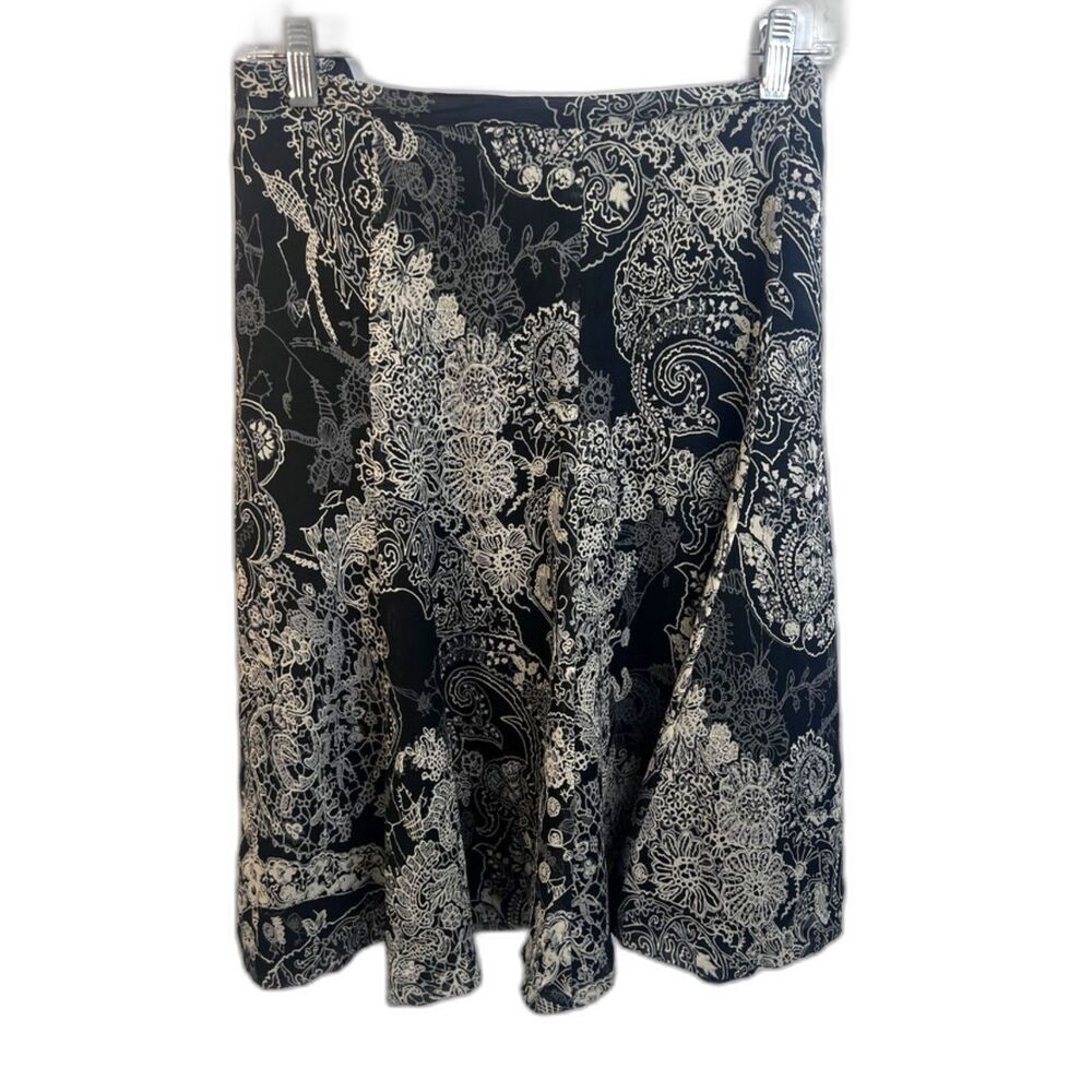 Liz & Co Abstract Floral Aline Flare Gauzy Skirt Plus Size 16‎ Career Office